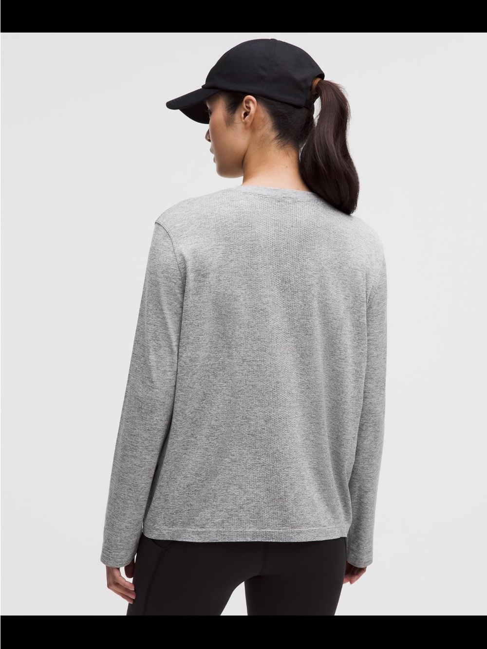 lululemon athletica Heather Gray crew Neck Active Top - Picture 7 of 7